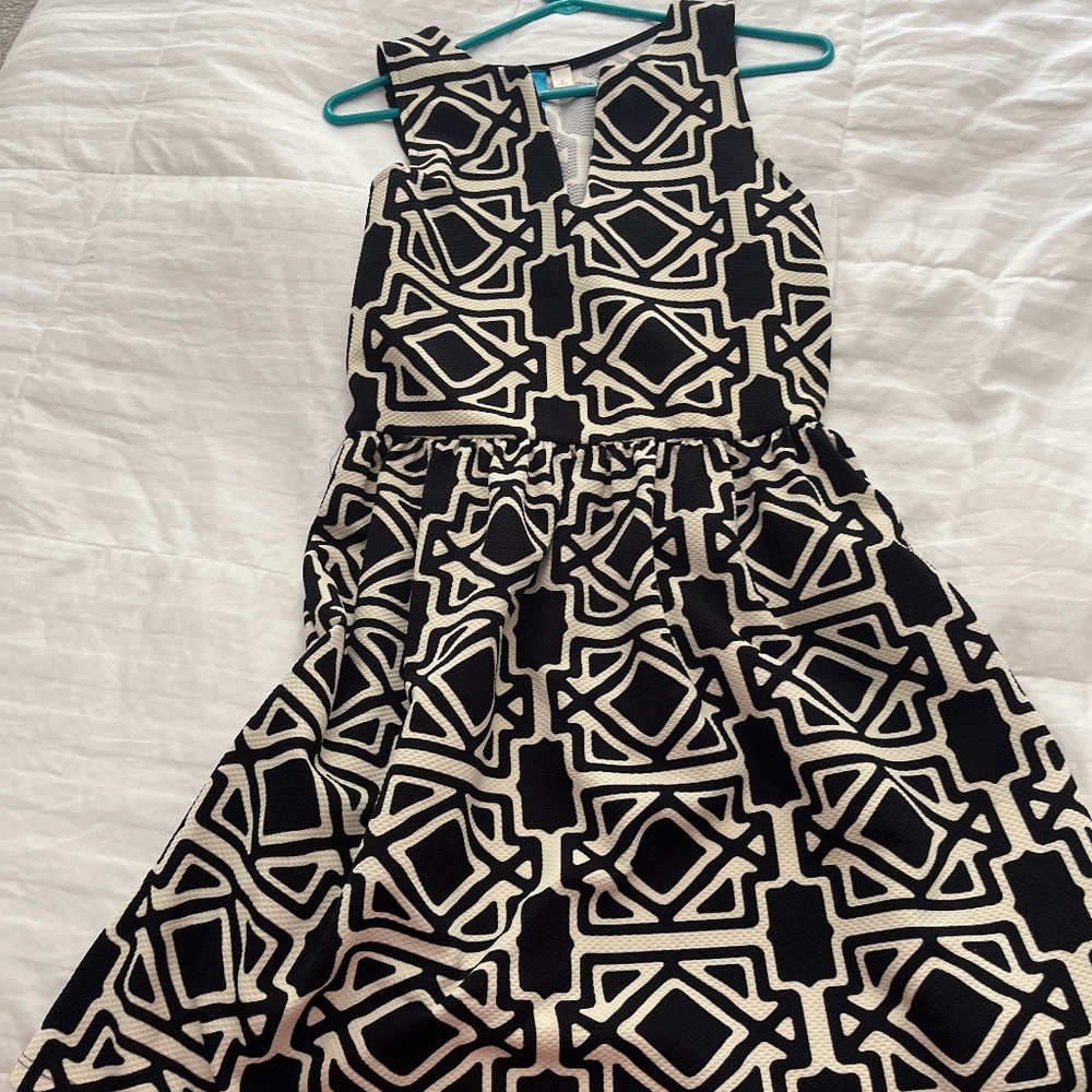 black and cream dress